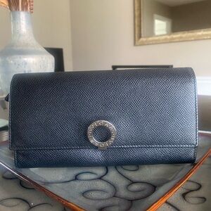 BVLGARI Black Italian Leather Wallet